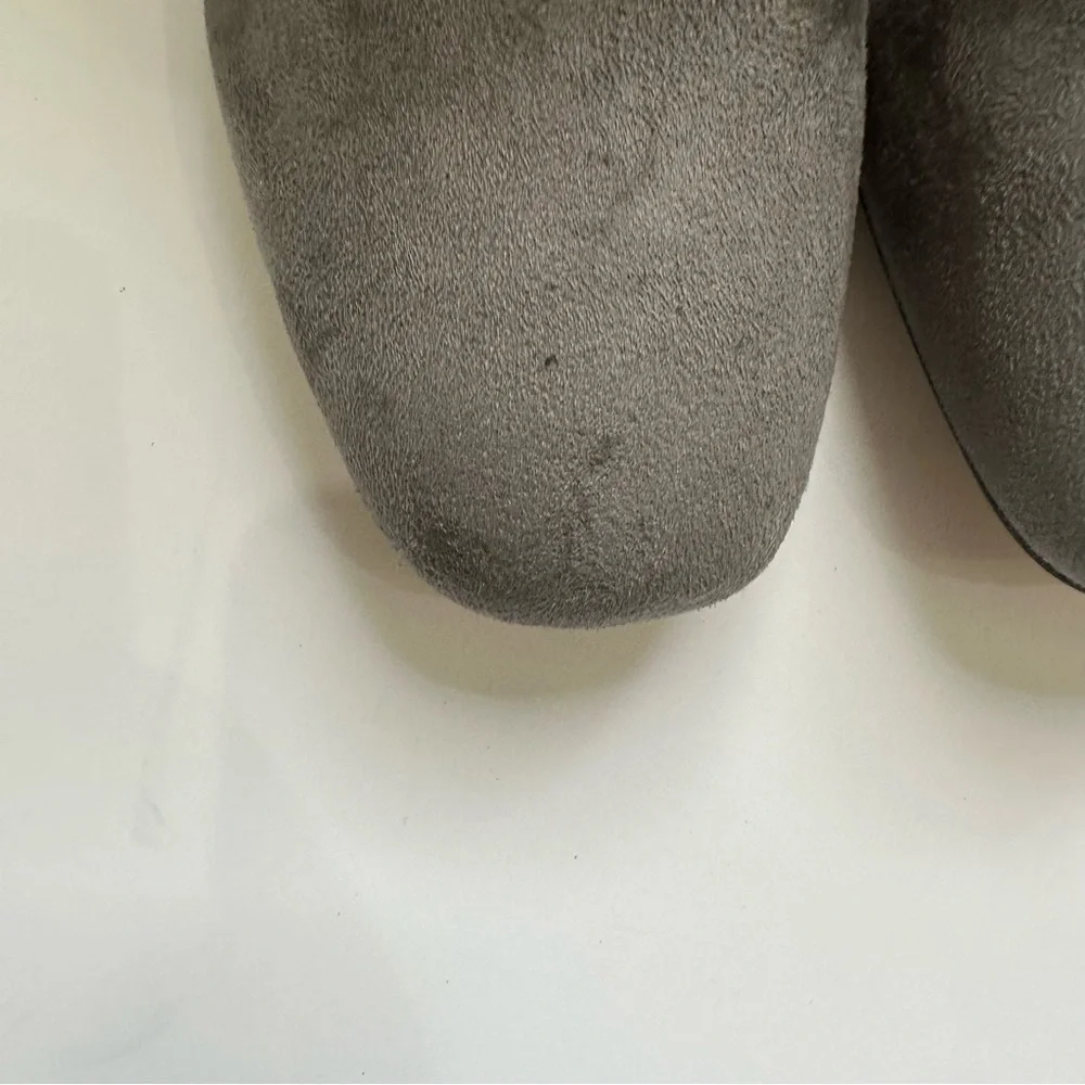 Marc fisher charlote over the knee Gray microsuede square toe boots 6.5